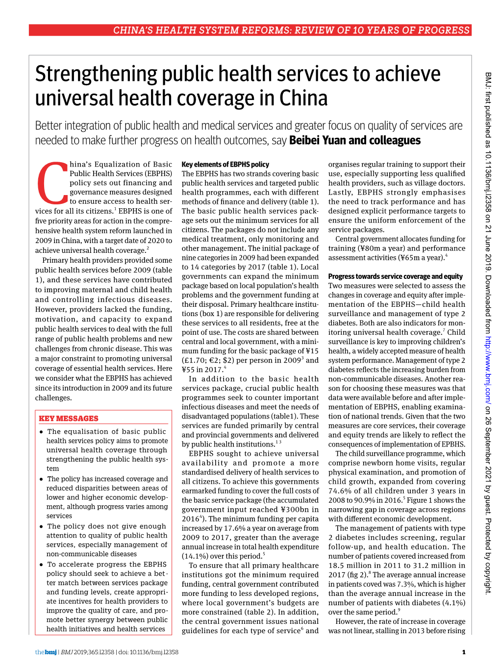 Strengthening Public Health Services to Achieve Universal Health