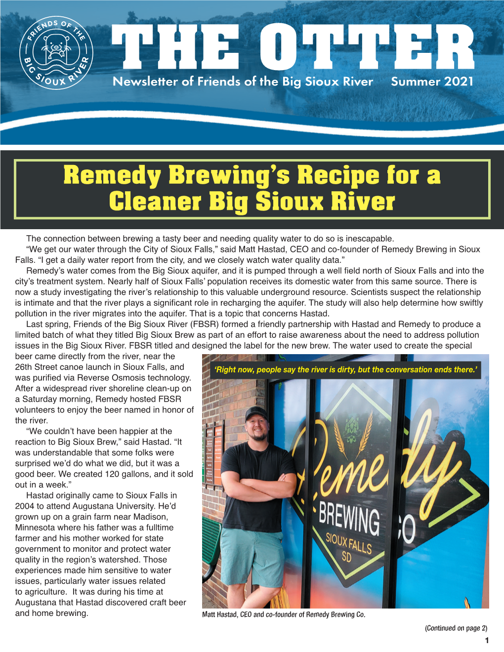 Remedy Brewing's Recipe for a Cleaner Big Sioux River