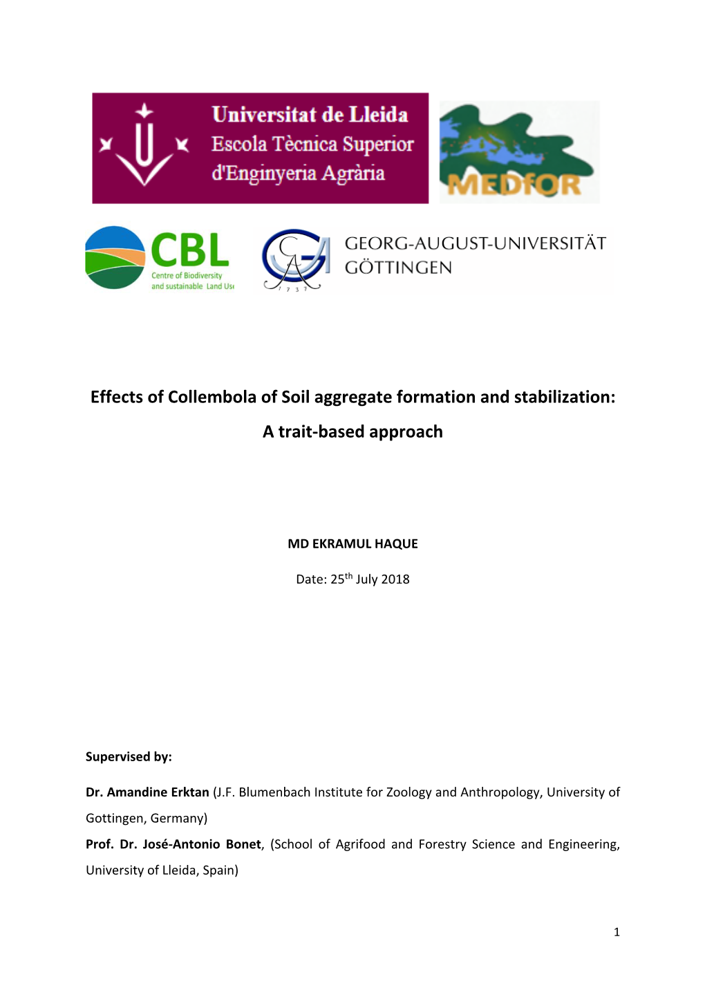 (Springtails) on Soil Aggregate Formation and Stabilization