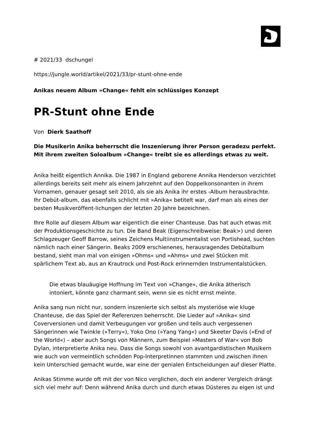 PR-Stunt Ohne Ende