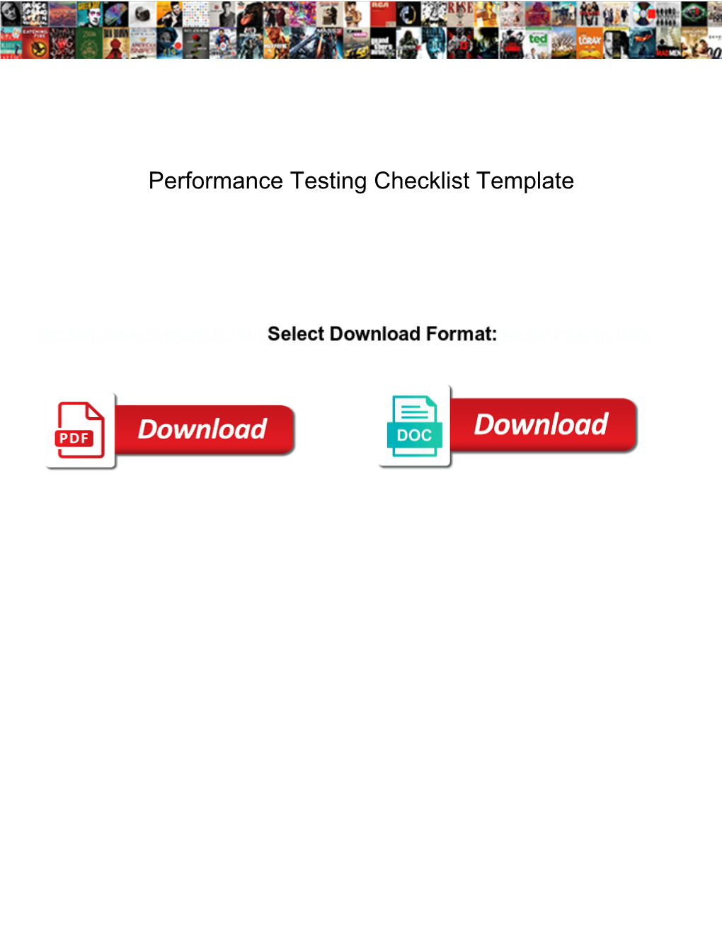 Performance Testing Checklist Template