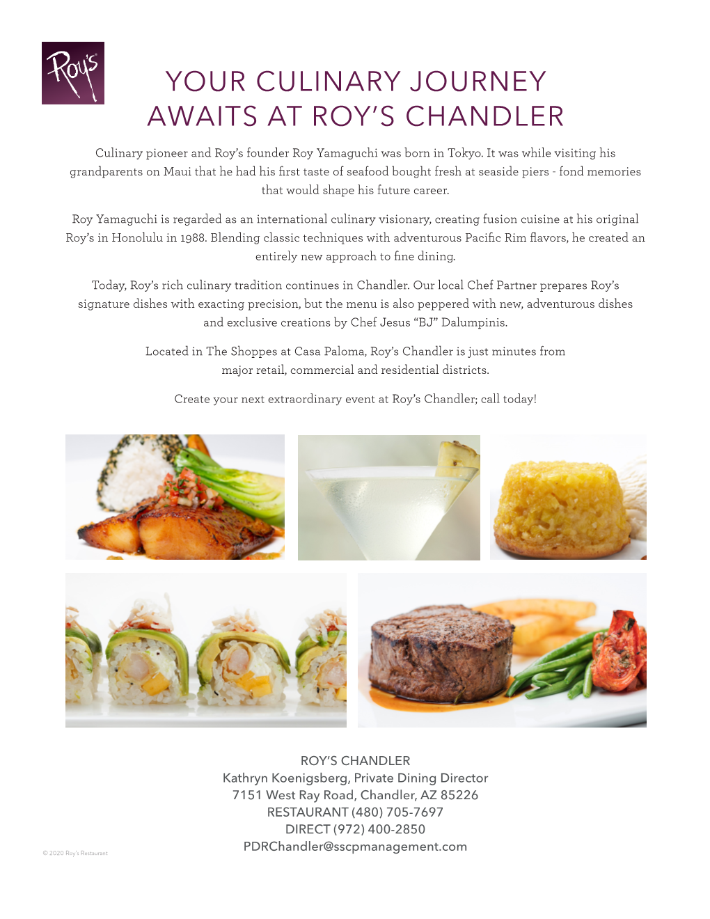 Your Culinary Journey Awaits at Roy's Chandler