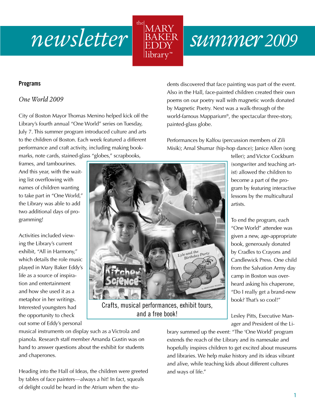 Summer 2009 Newsletter