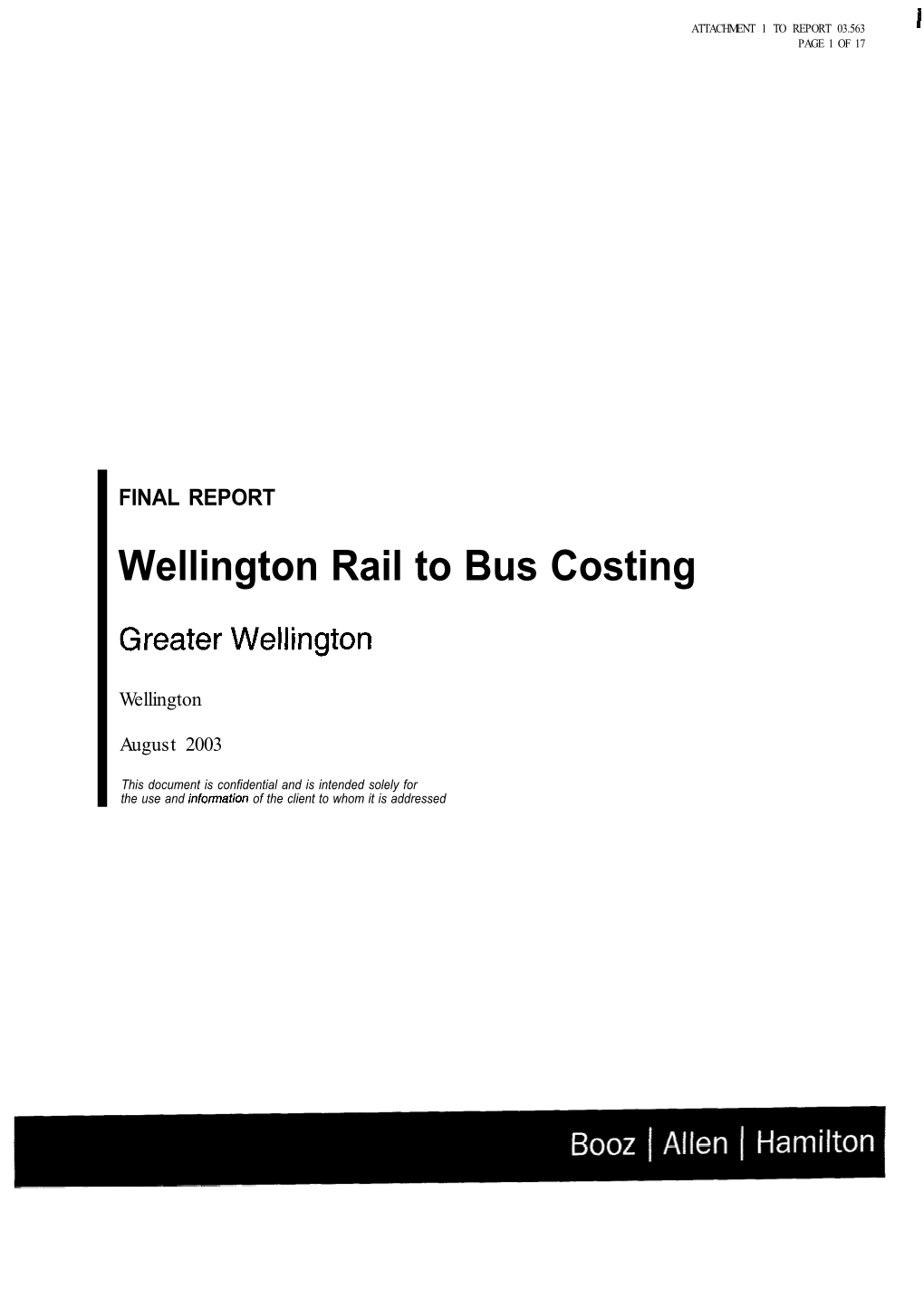 Wellington Rail to Bus Costing