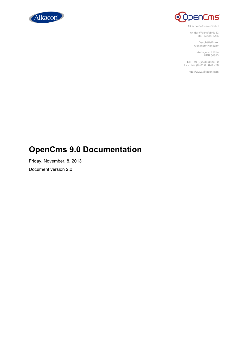 Opencms 9.0 Documentation
