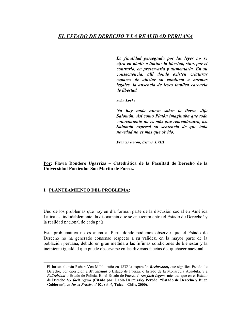 El Estado De Derecho Y La Realidad Peruana