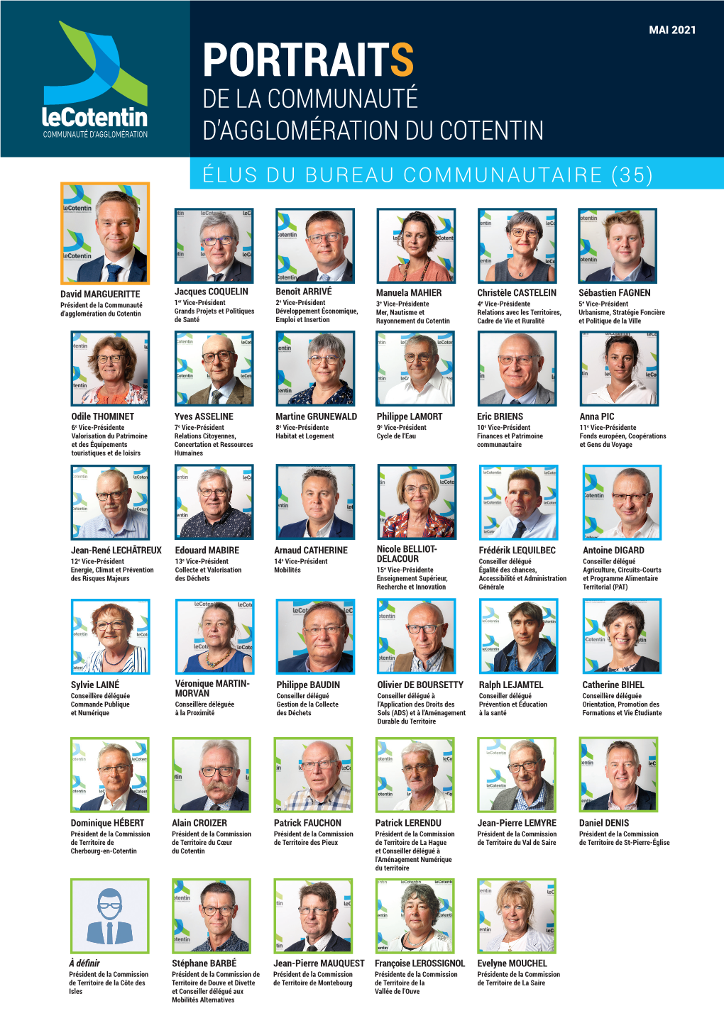 Portraits De La Communauté D’Agglomération Du Cotentin Élus Du Bureau Communautaire (35)