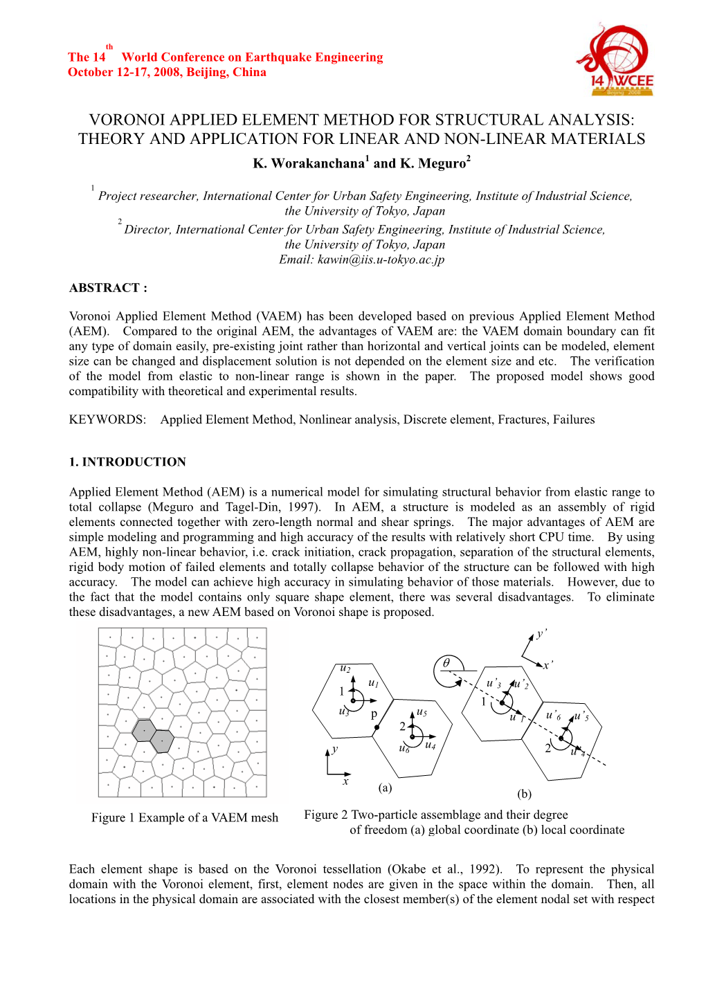 Voronoi Applied Element Method for Structural Analysis: Theory and Application for Linear and Non-Linear Materials K