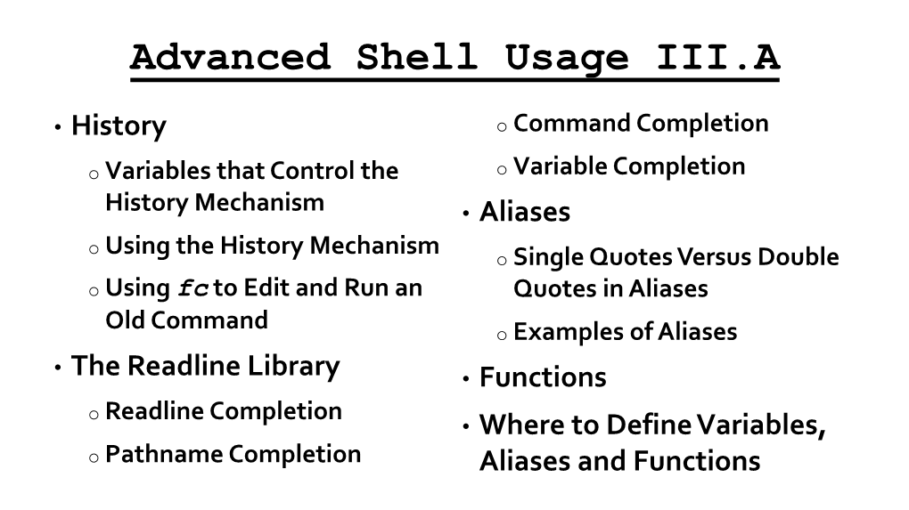 Advanced Shell Usage III.A