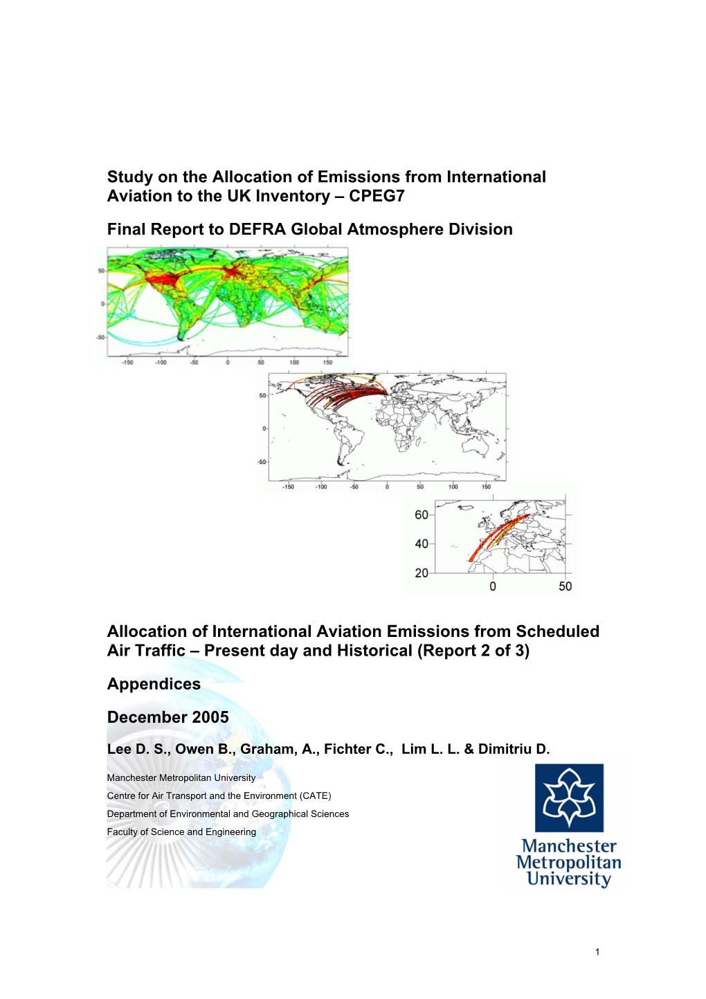 Study on the Allocation of Emissions from International Aviation to the UK Inventory – CPEG7
