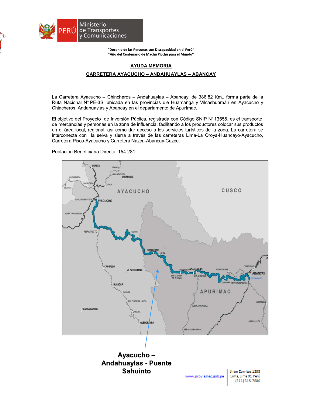 Ayacucho – Andahuaylas – Abancay