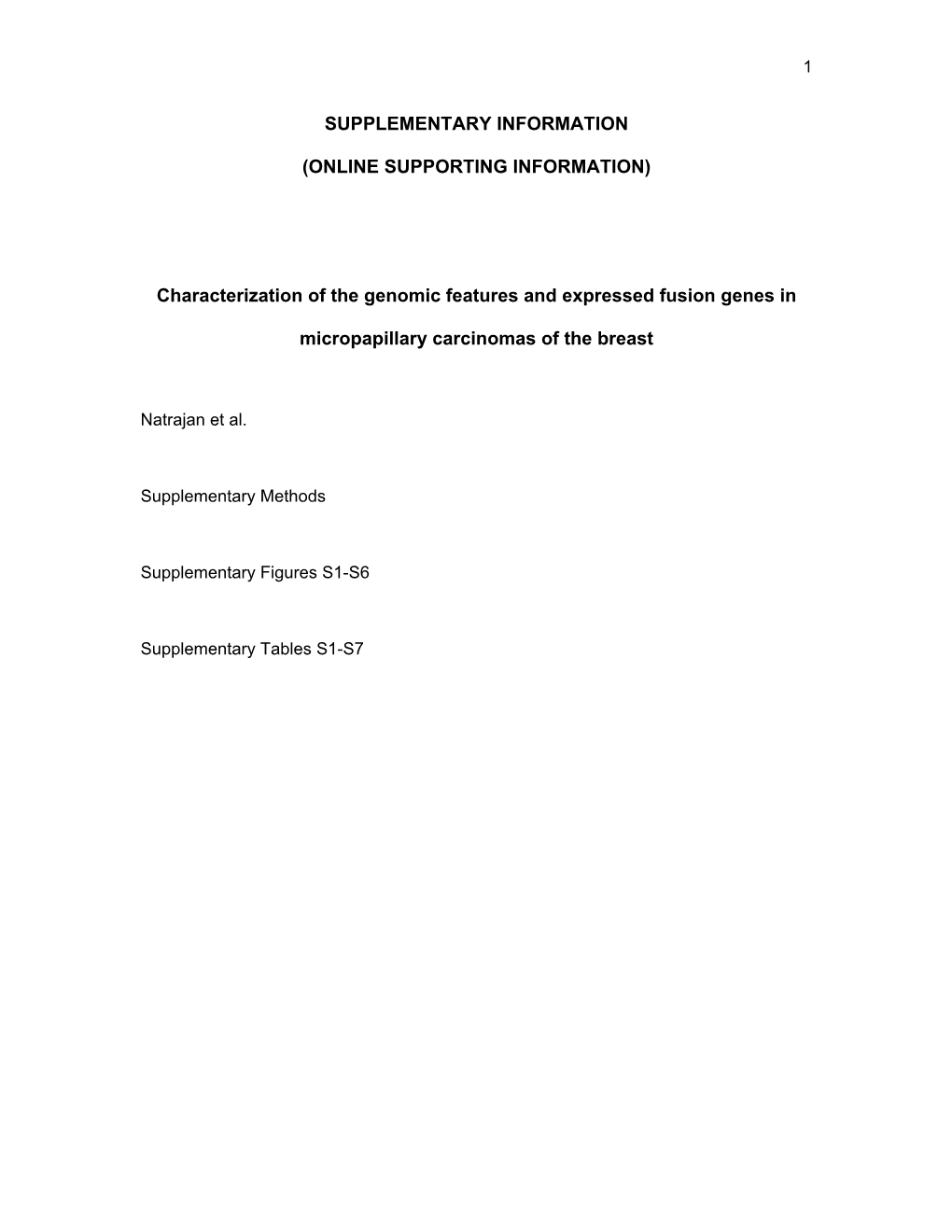 Characterization of the Genomic Features and Expressed Fusion Genes In