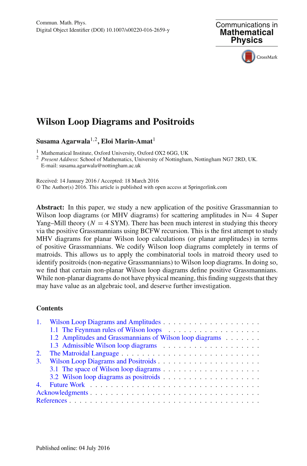 Wilson Loop Diagrams and Positroids