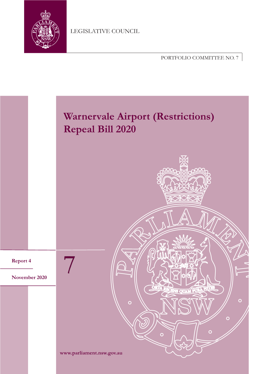 Warnervale Airport (Restrictions) Repeal Bill 2020