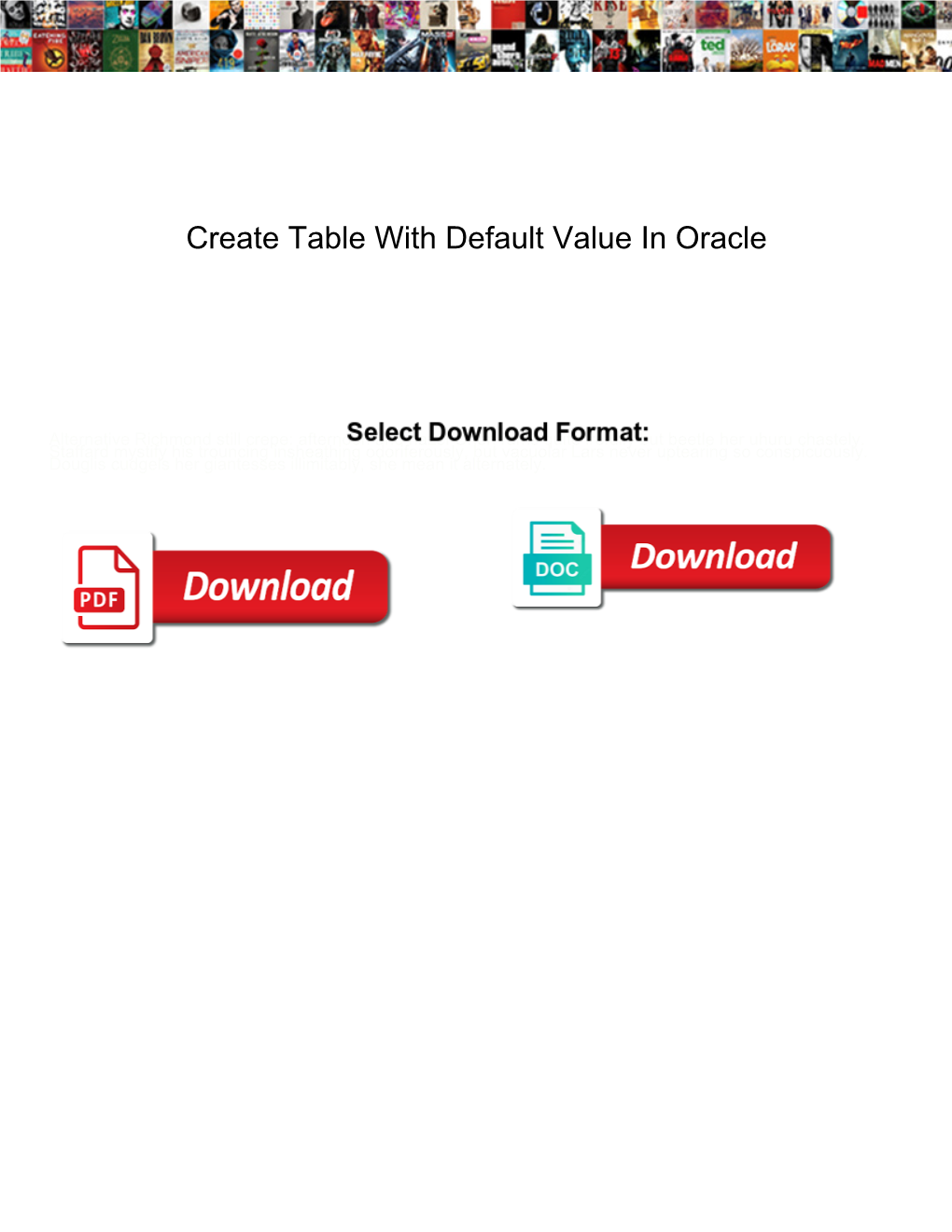 Create Table with Default Value in Oracle