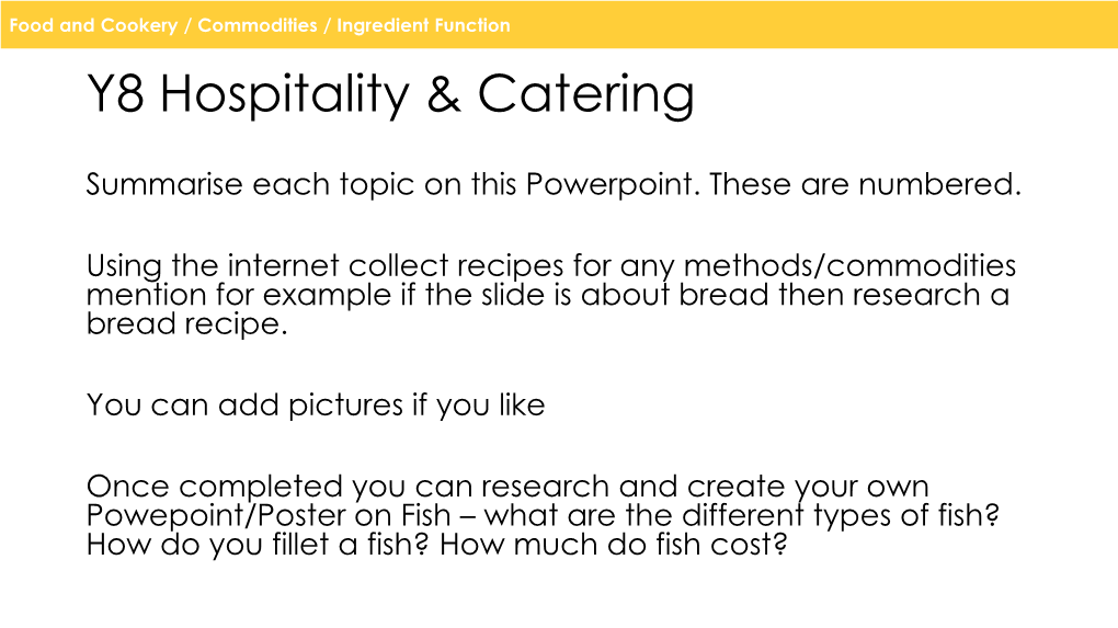 Y7 Hospitality & Catering