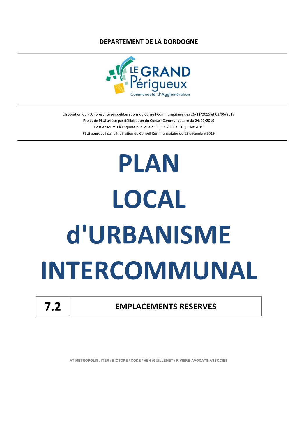 PLAN LOCAL D'urbanisme INTERCOMMUNAL