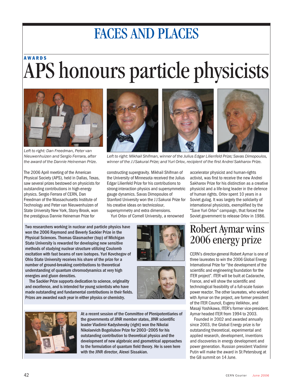 APS Honours Particle Physicists