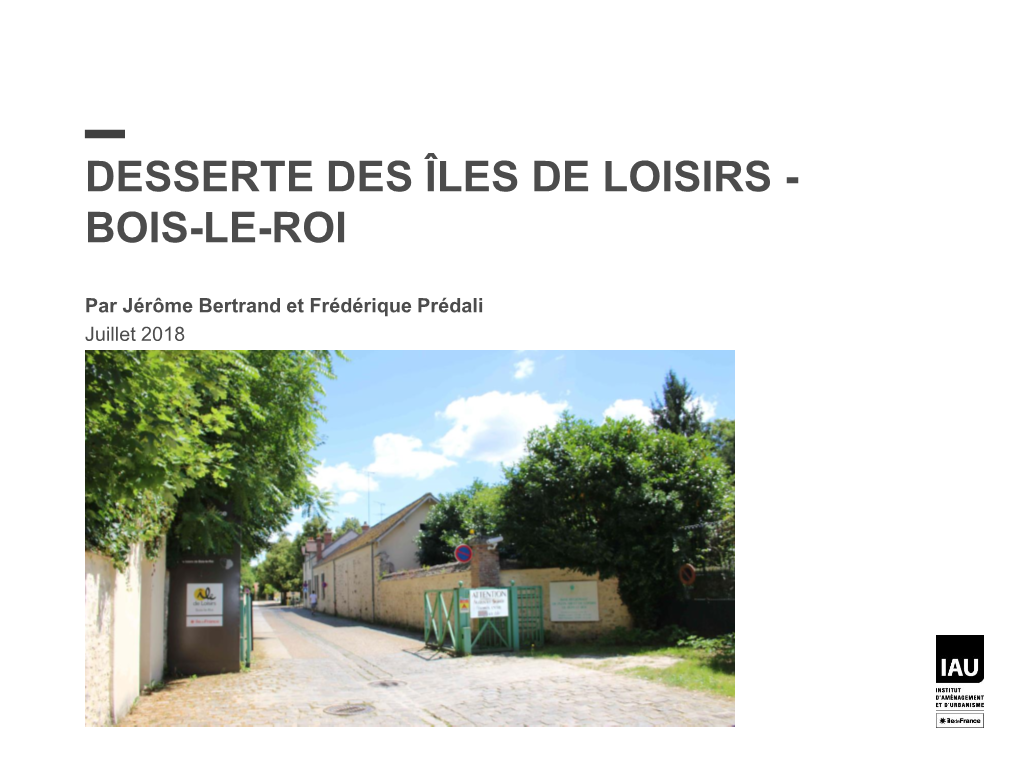 Diagnostic Île De Loisirs De Bois-Le-Roi (77)