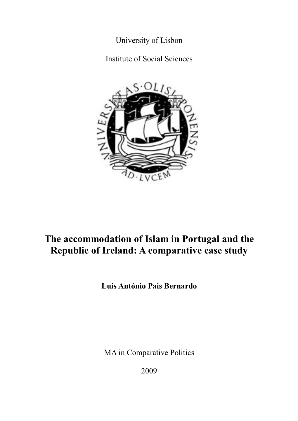 The Accommodation of Islam in Portugal and the Republic of Ireland: a Comparative Case Study