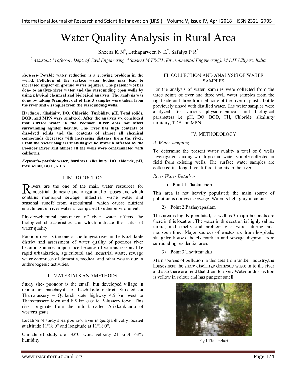 Water Quality Analysis in Rural Area