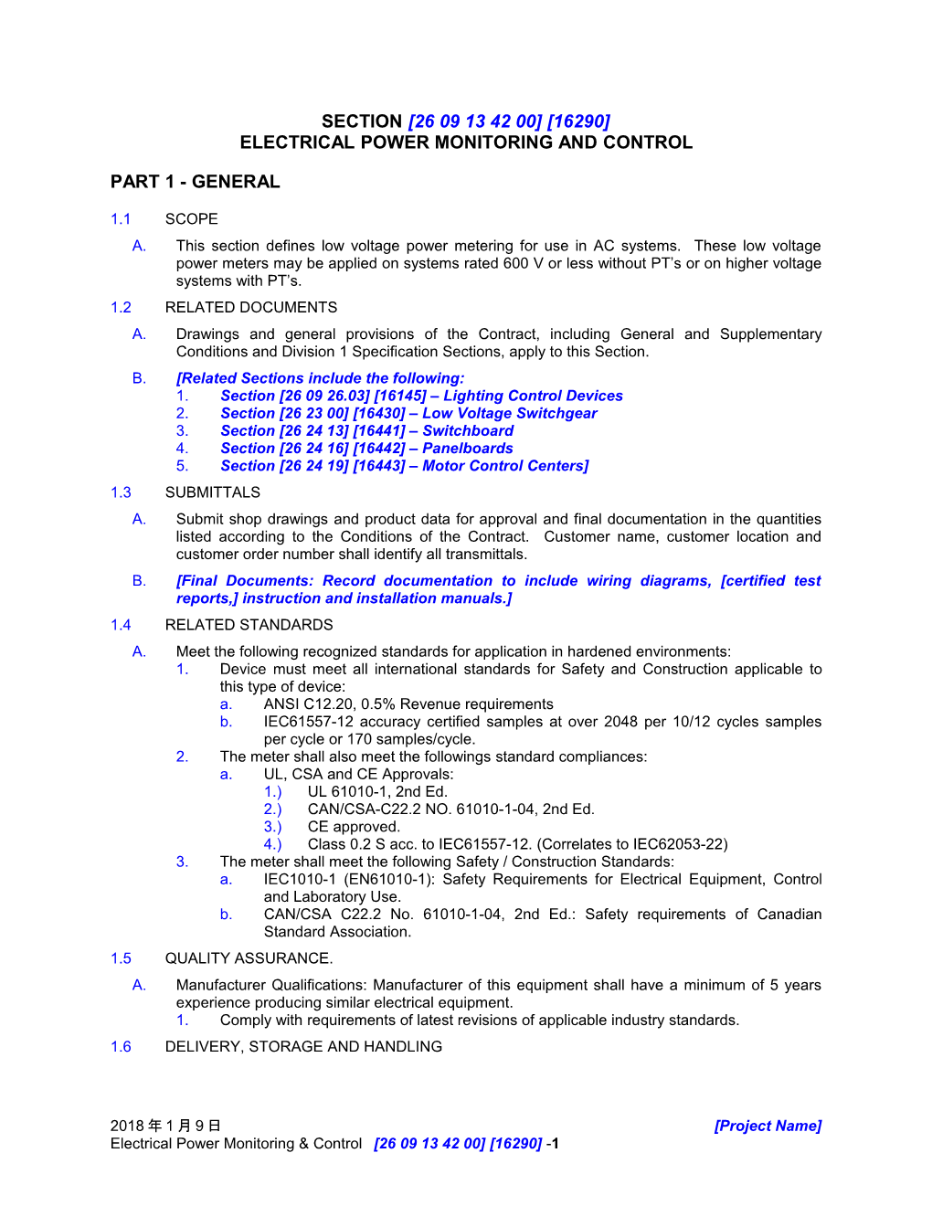 Electrical Power Monitoring and Control