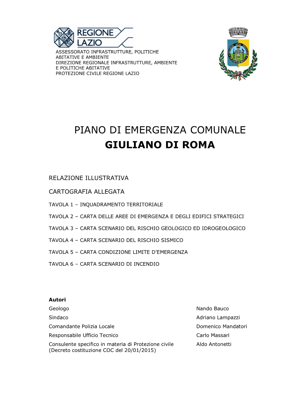 Piano Di Emergenza Comunale Giuliano Di Roma