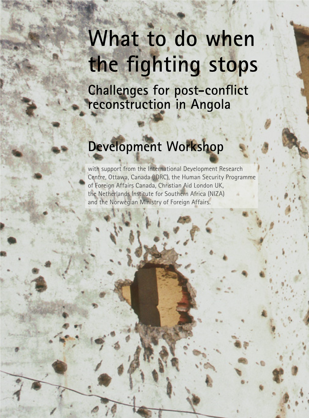 What to Do When the Fighting Stops Challenges for Post-Conflict Reconstruction in Angola