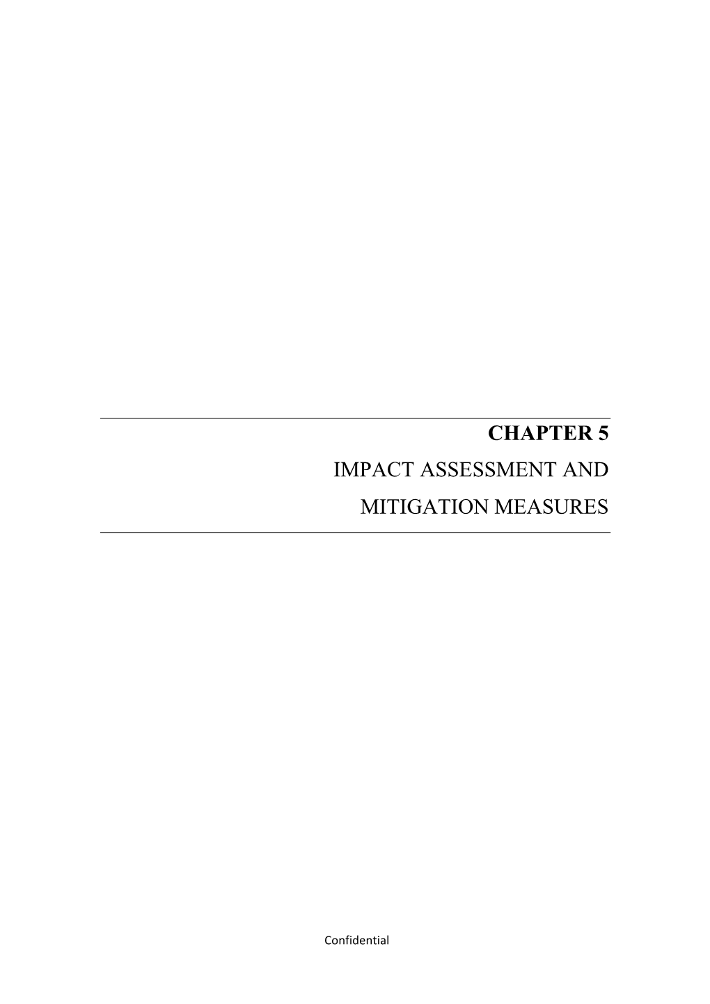 Chapter 5 Impact Assessment and Mitigation Measures