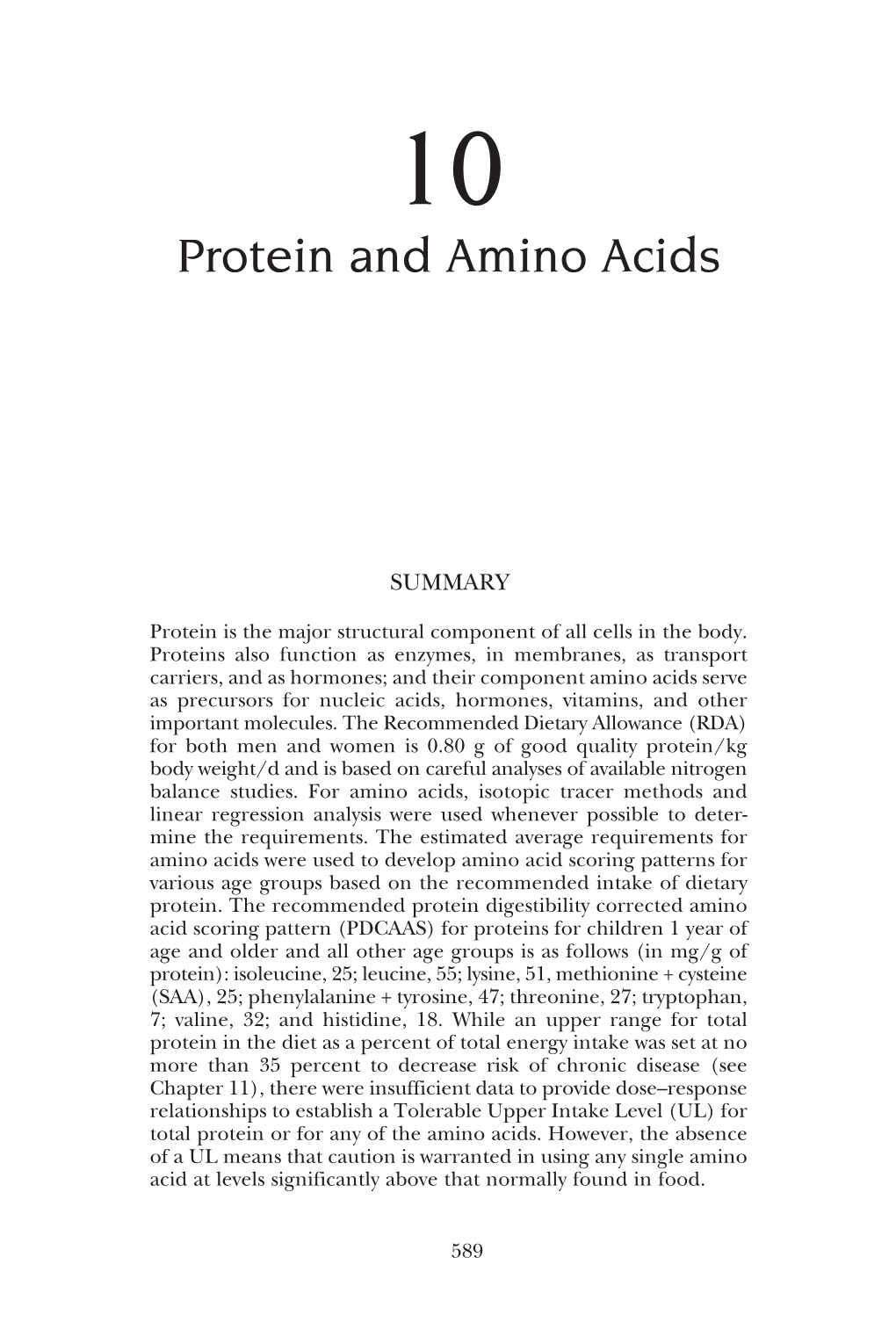 Protein and Amino Acids