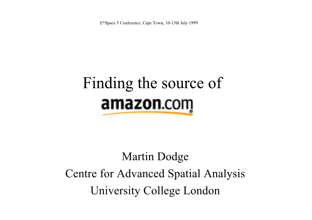 Finding the Source of Amazon.Com