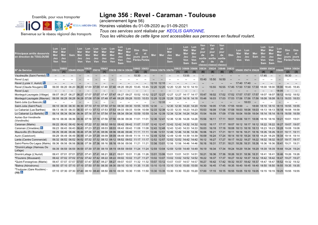 Télécharger Les Horaires De La Ligne