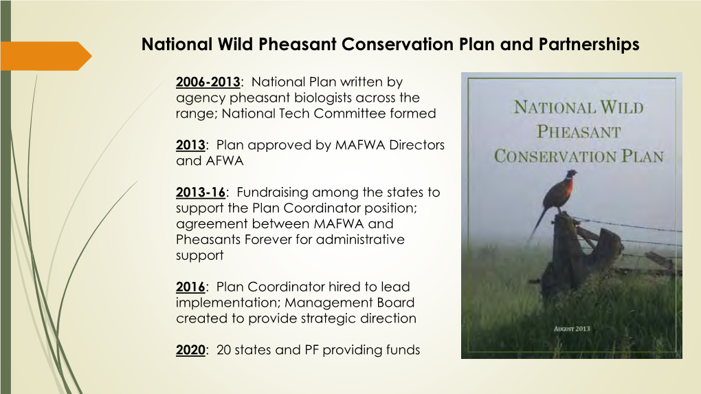 National Wild Pheasant Conservation Plan and Partnerships