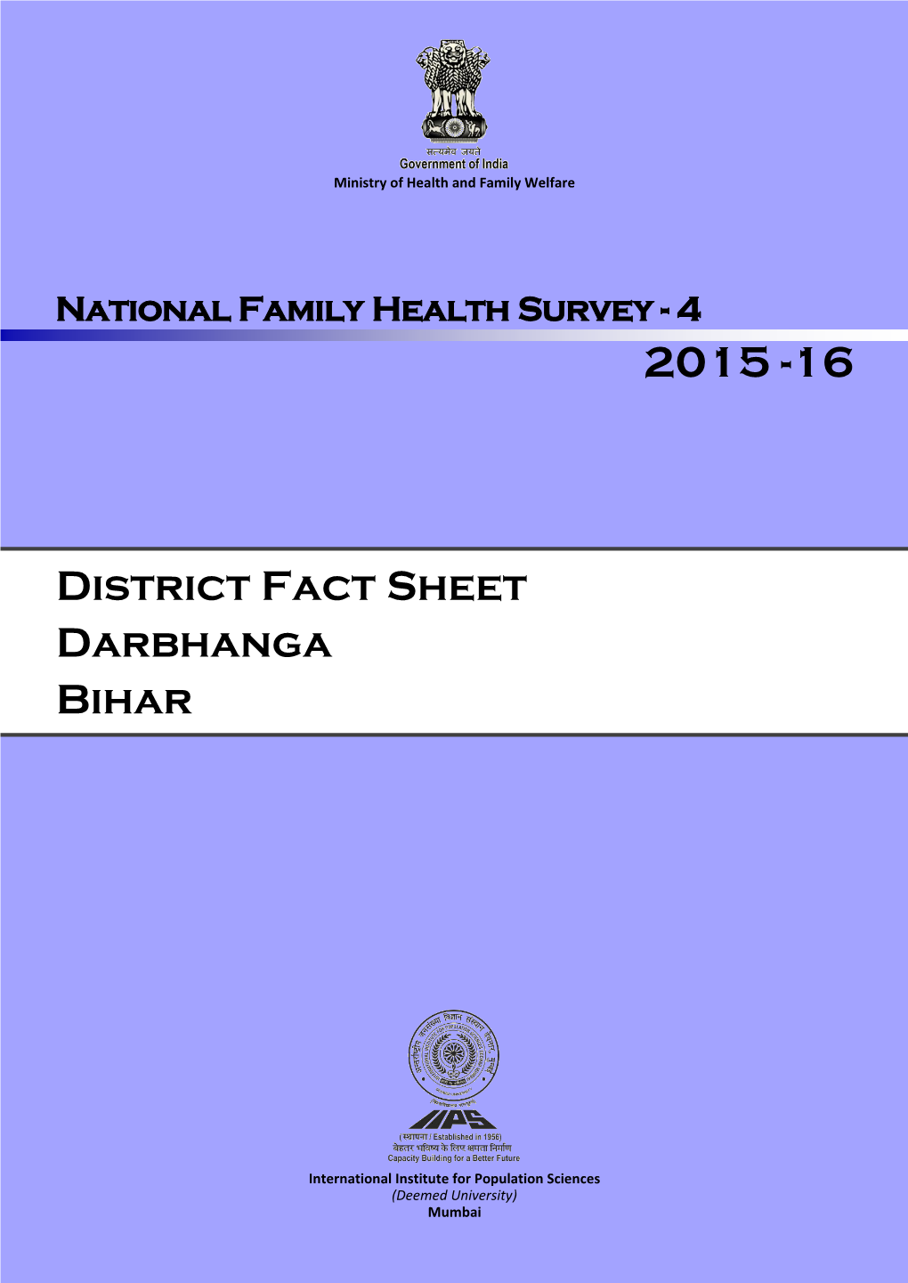 District Fact Sheet Darbhanga Bihar
