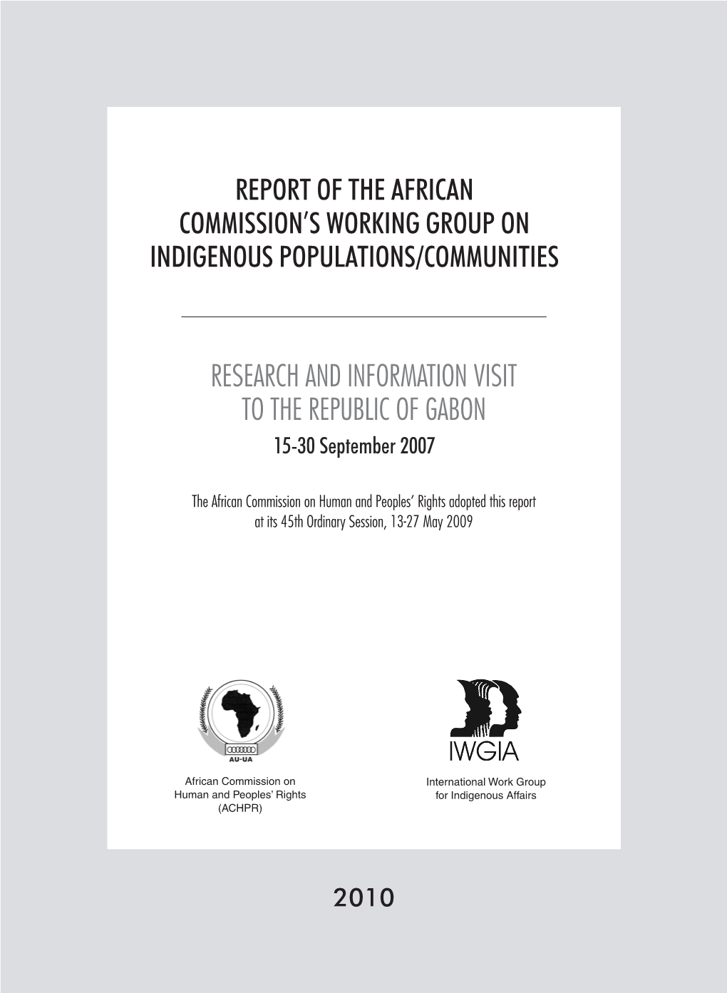 Report of the African Commission's Working