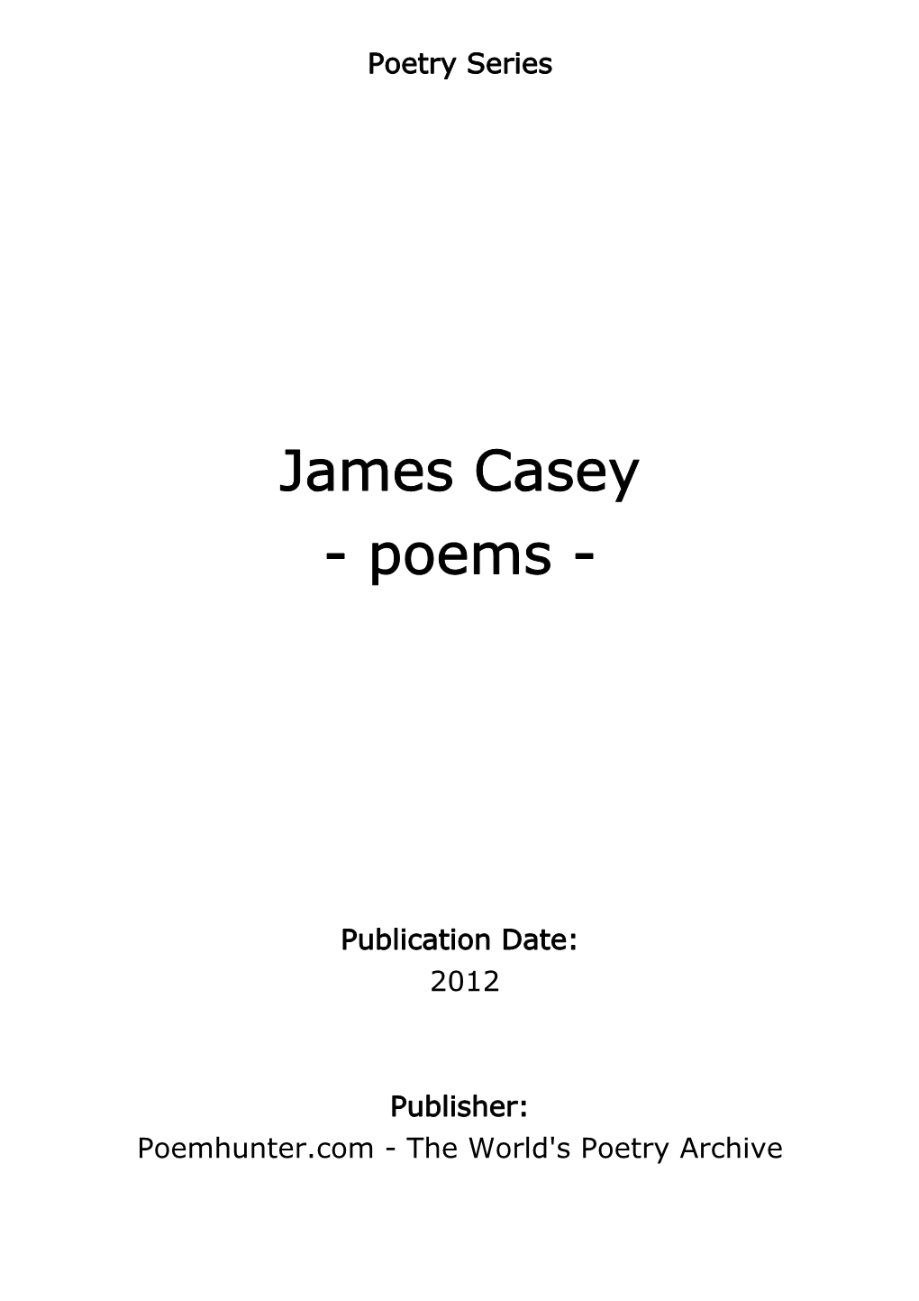 James Casey - Poems