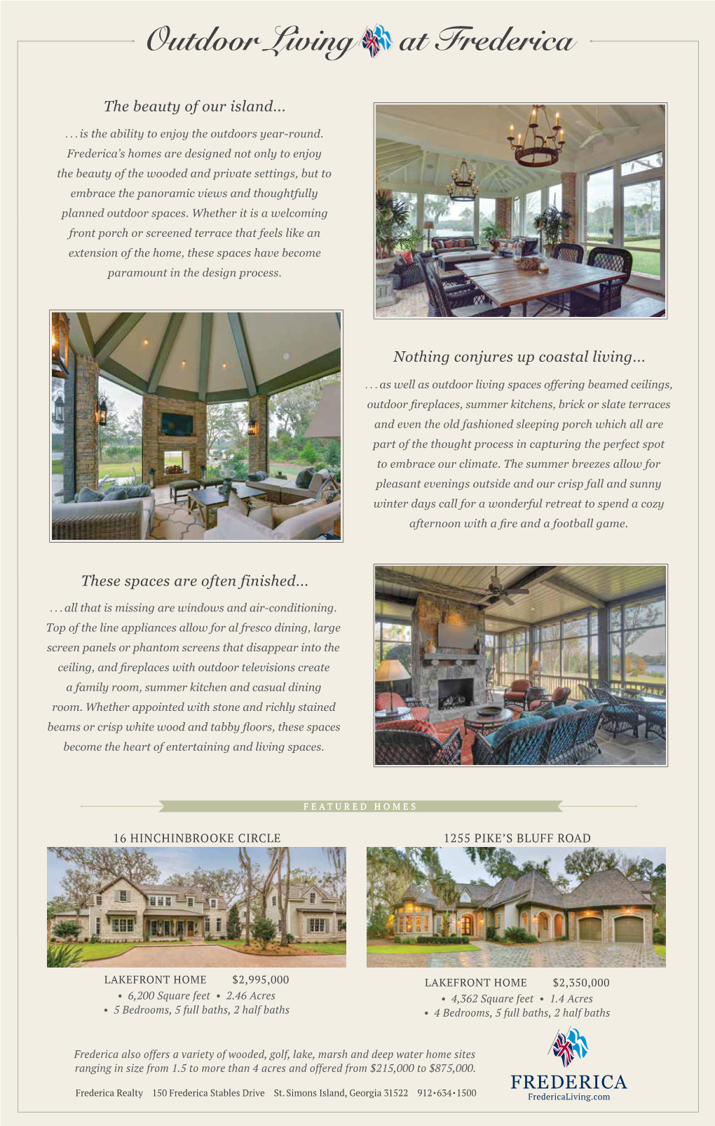 Outdoor Living at Frederica