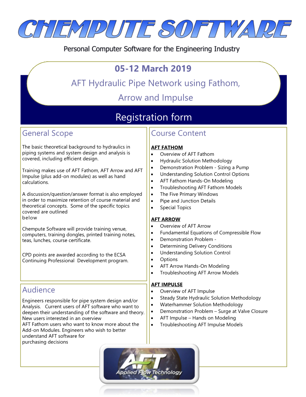 05-12 March 2019 AFT Hydraulic Pipe Network Using Fathom, Arrow and Impulse