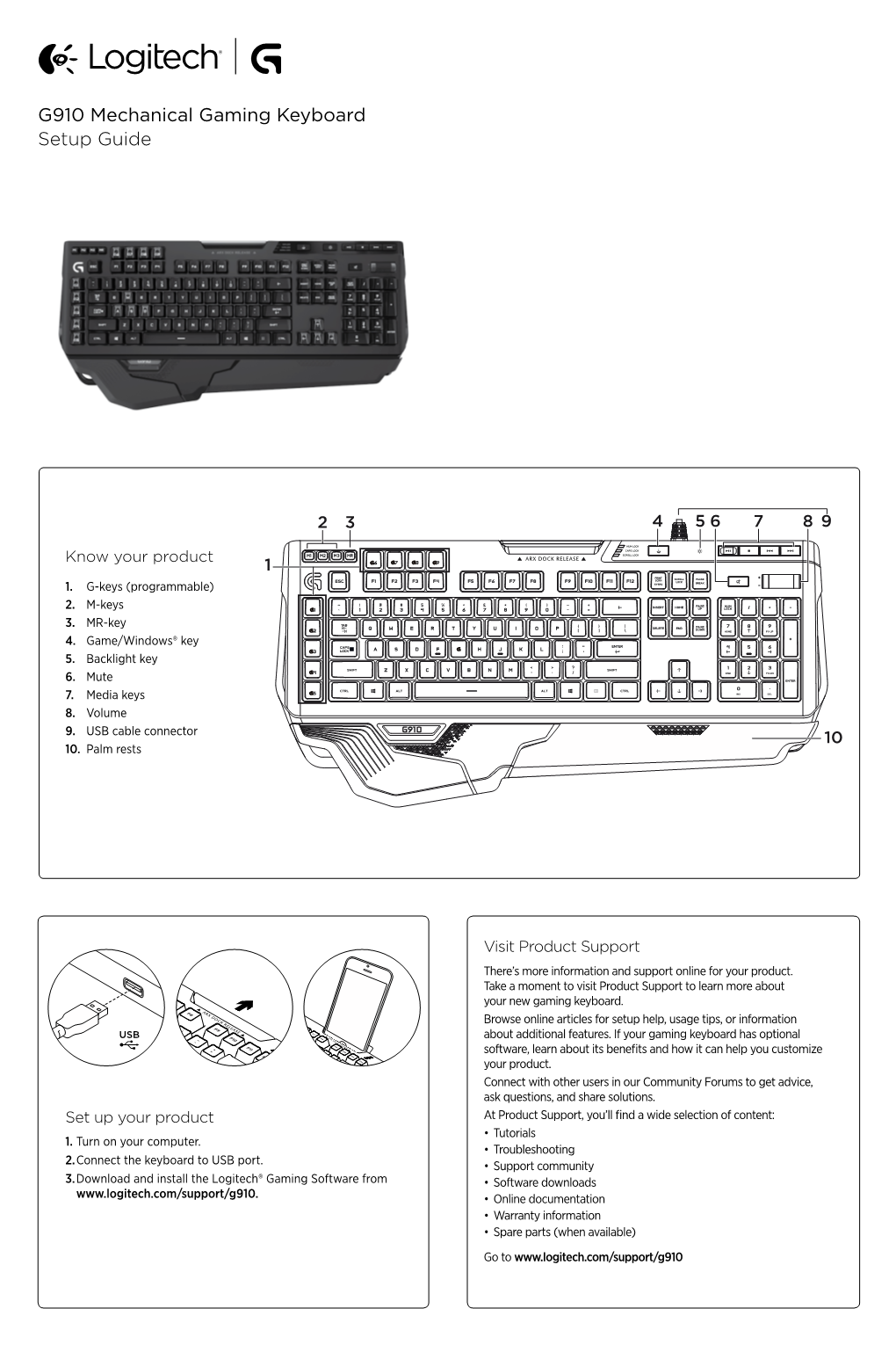 G910 Mechanical Gaming Keyboard Setup Guide