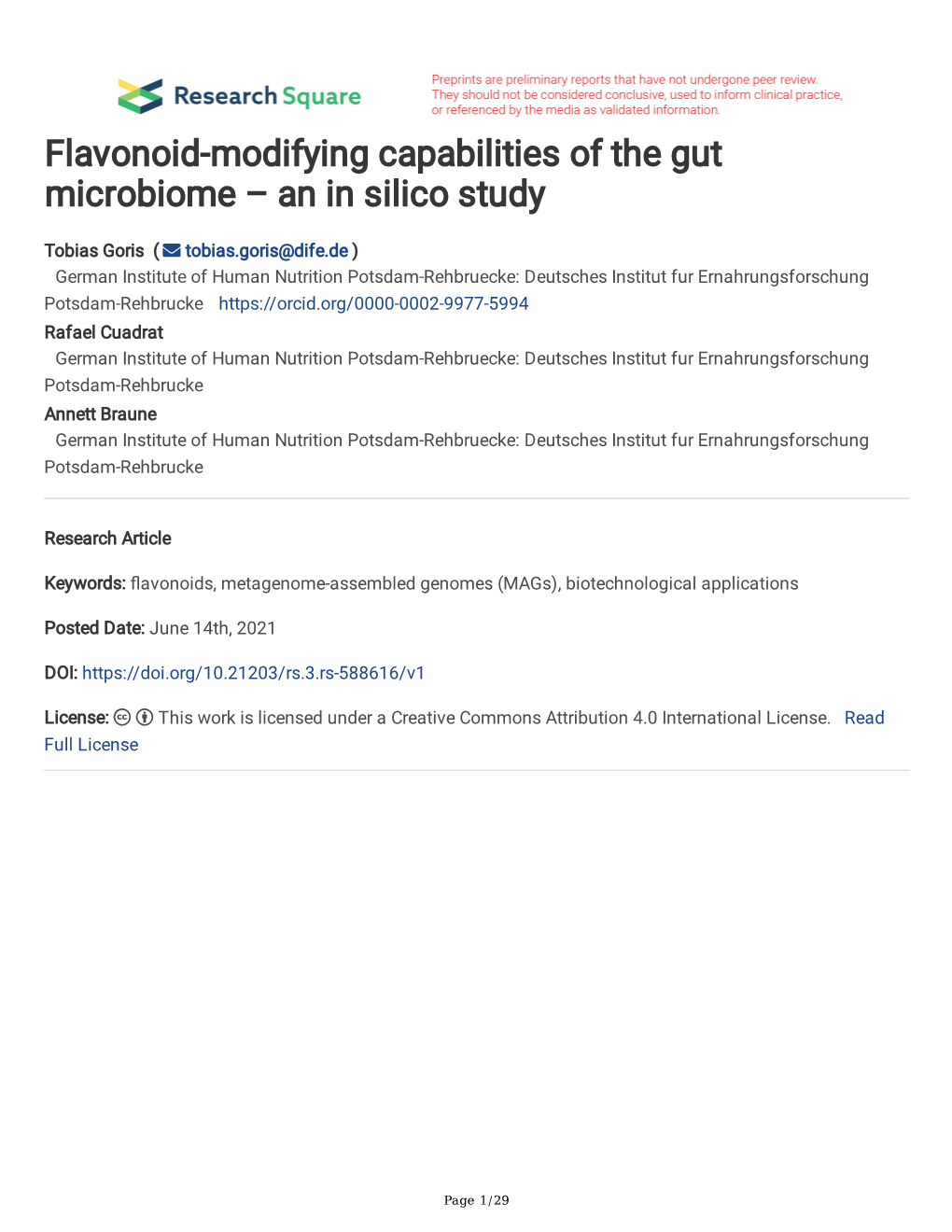 Flavonoid-Modifying Capabilities of the Gut Microbiome – an in Silico Study