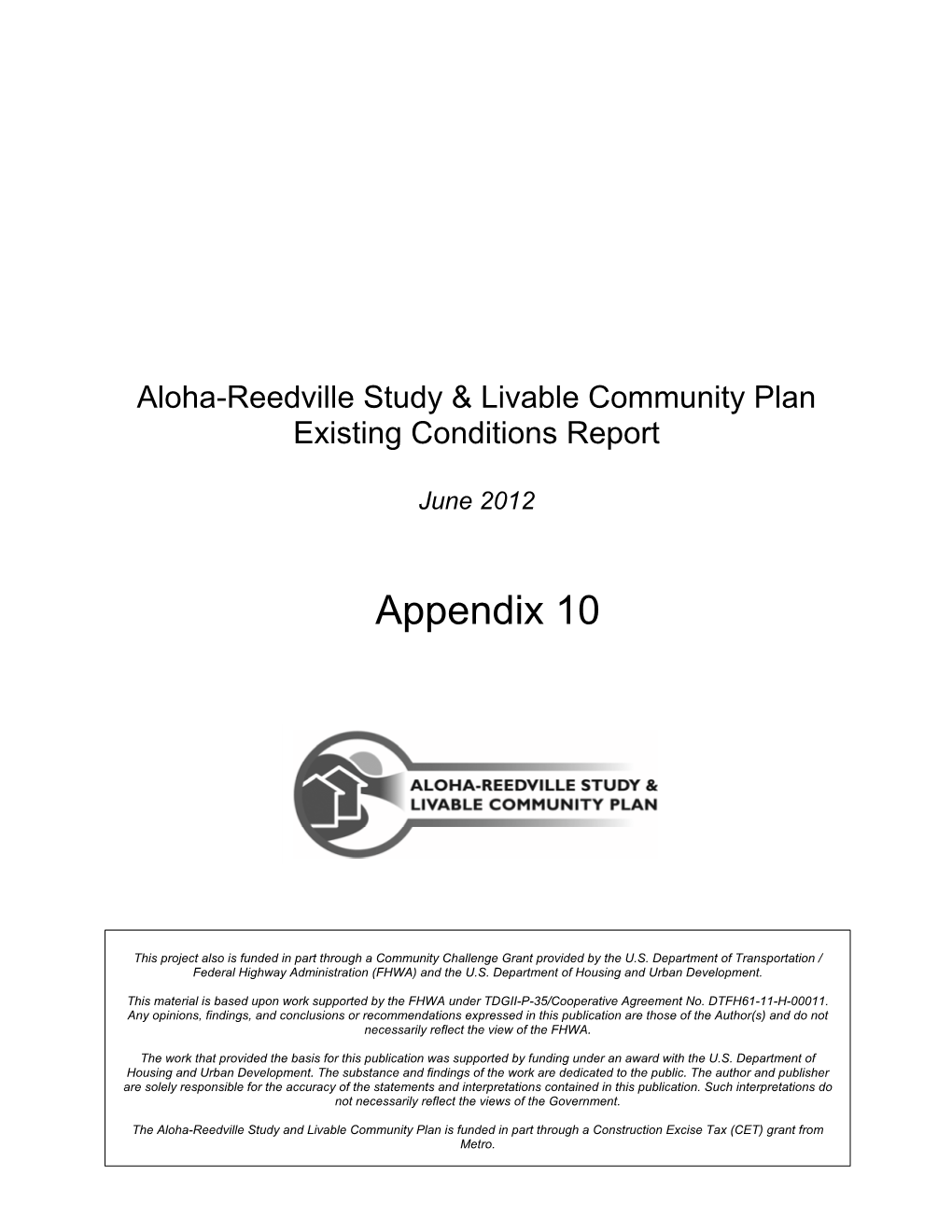 Aloha-Reedville Existing Conditions Report