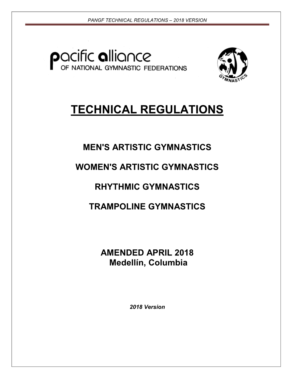 Pangf Technical Regulations – January 2011 Version