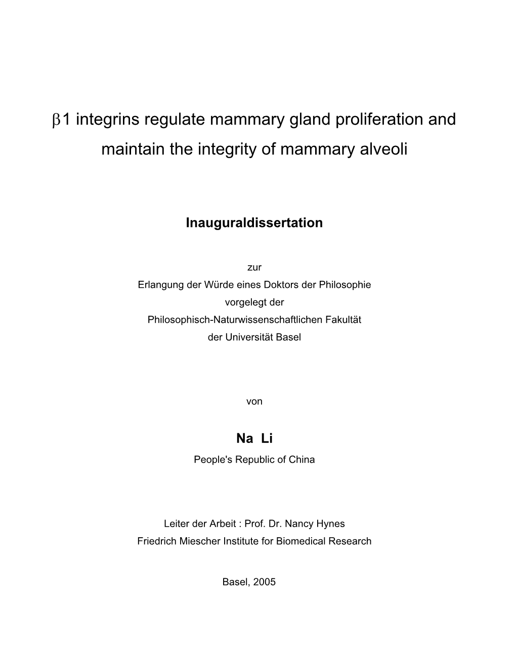 Part I Integrins: the Basic Machinery for Cell Adhesion 1.1 Cell Adhesion Receptors 1.2 Integrins and Cell Adhesion 1.2.1