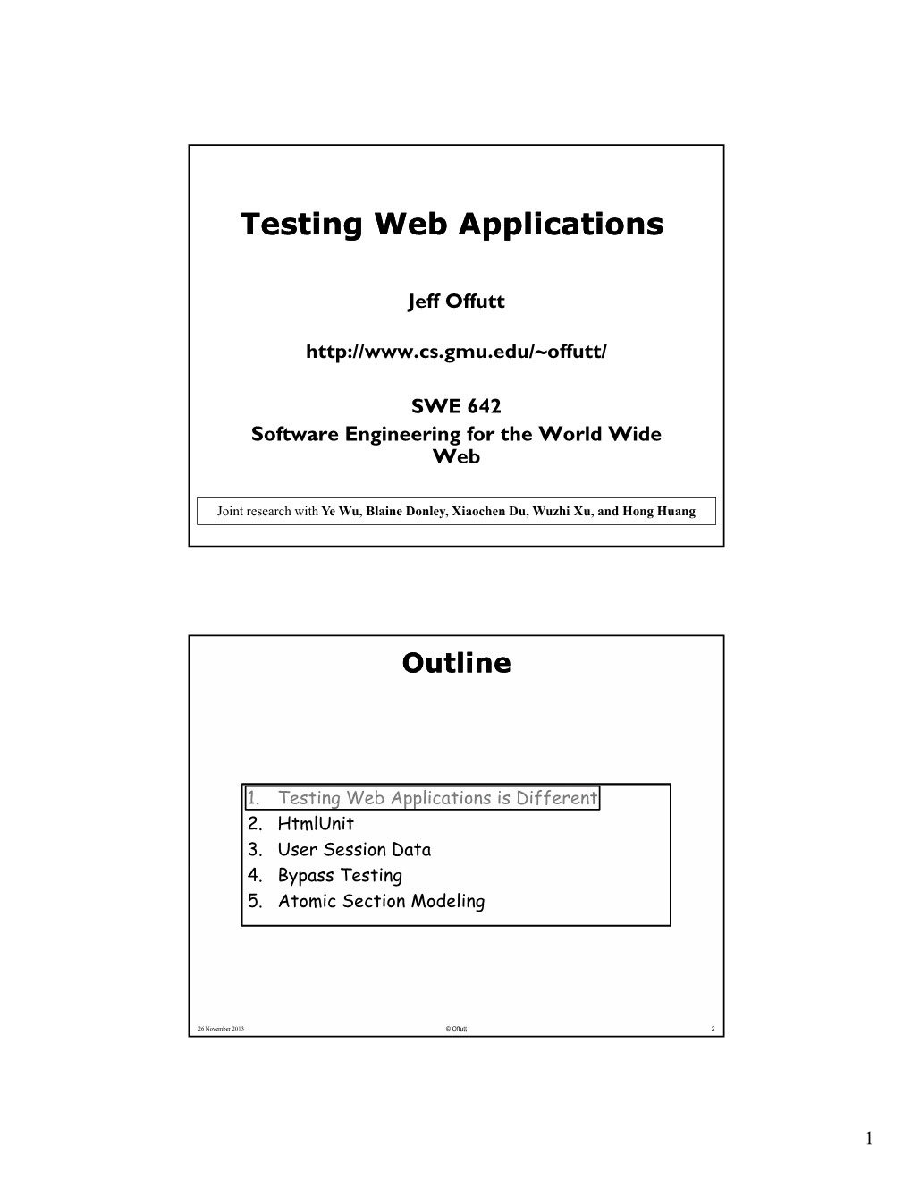 Testing Web Applications