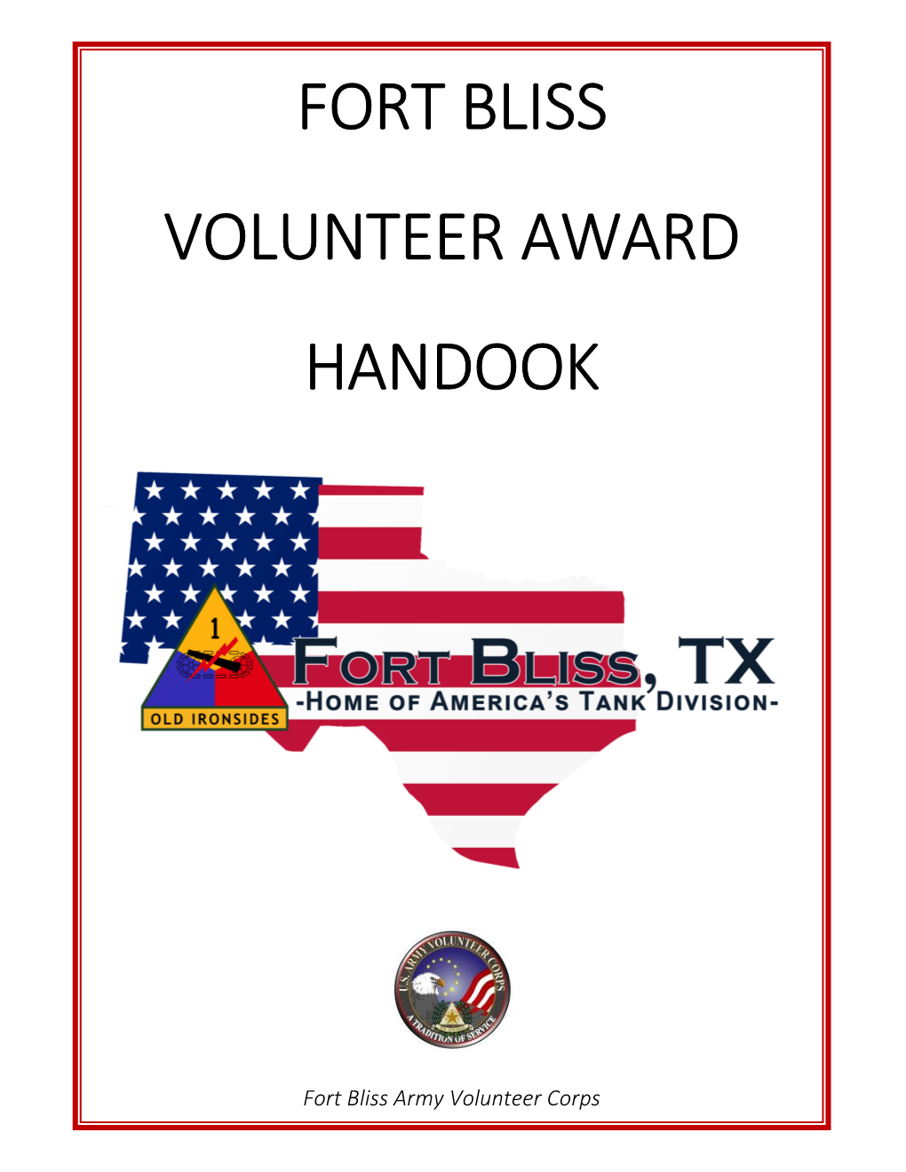Fort Bliss Volunteer Award Handook
