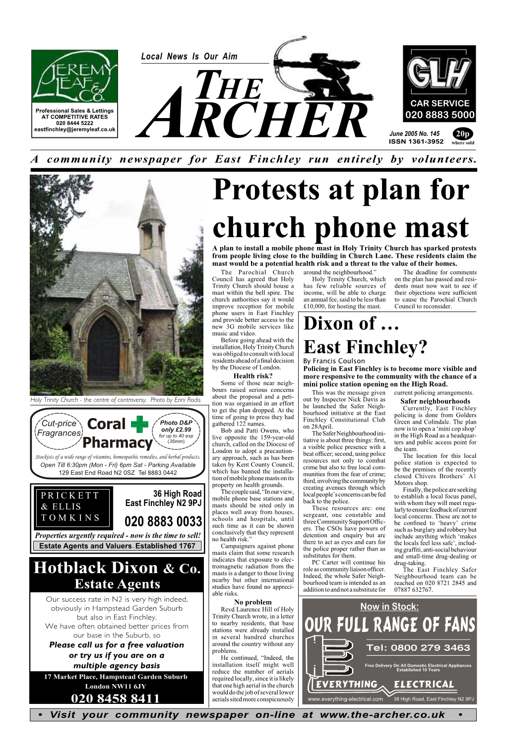 Protests at Plan for Church Phone Mast