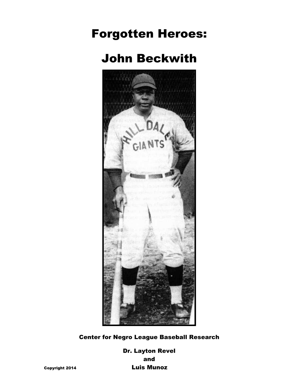 Forgotten Heroes: John Beckwith
