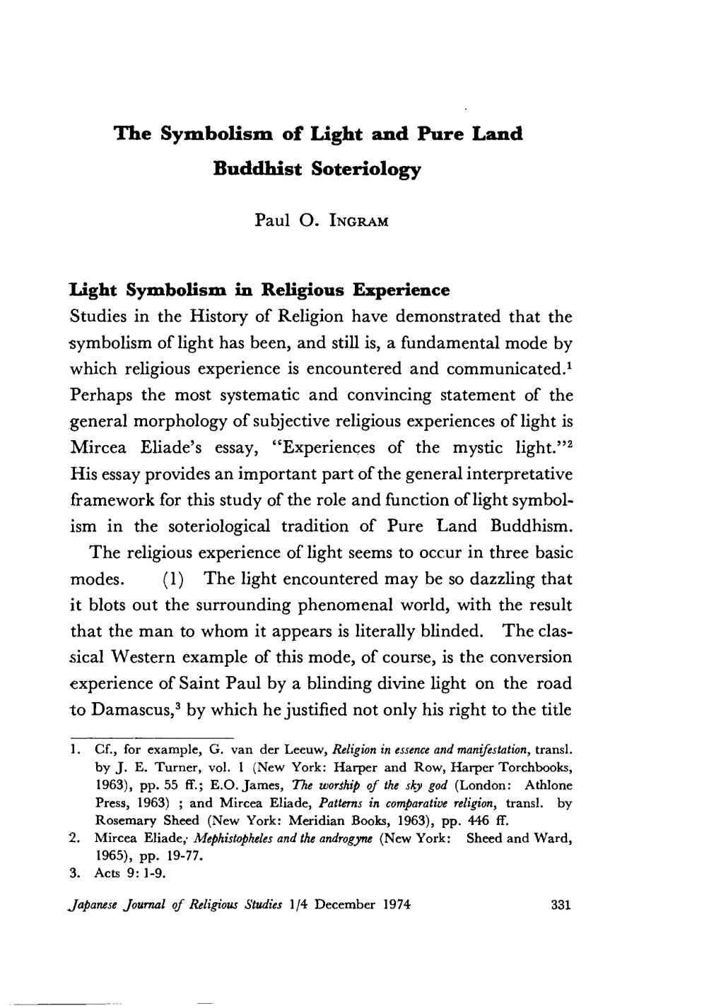 The Symbolism of Light and Pure Land Buddhist Soteriology Paul O. I