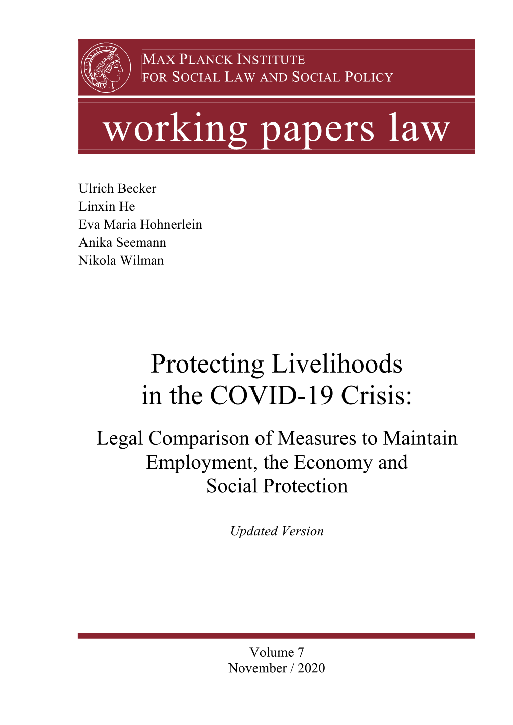 Working Papers Law
