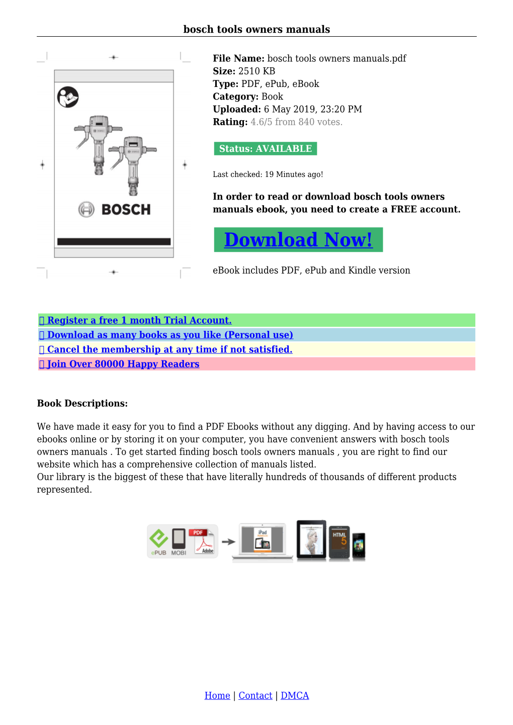 Bosch Tools Owners Manuals